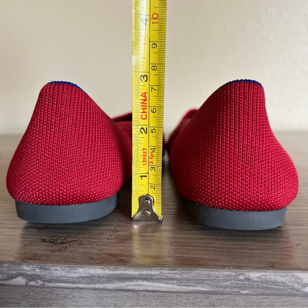 Rothy’s The Point Red Flats Women’s Size 7.5 Slip On Casual Washable Lightweight - Picture 10 of 10